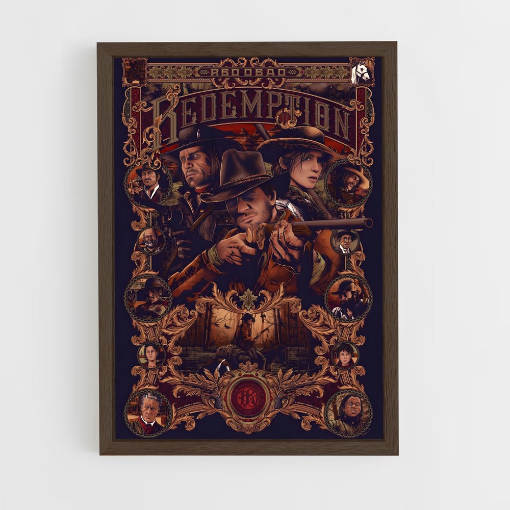 red-dead-redemption-5 cadre Bois foncé
