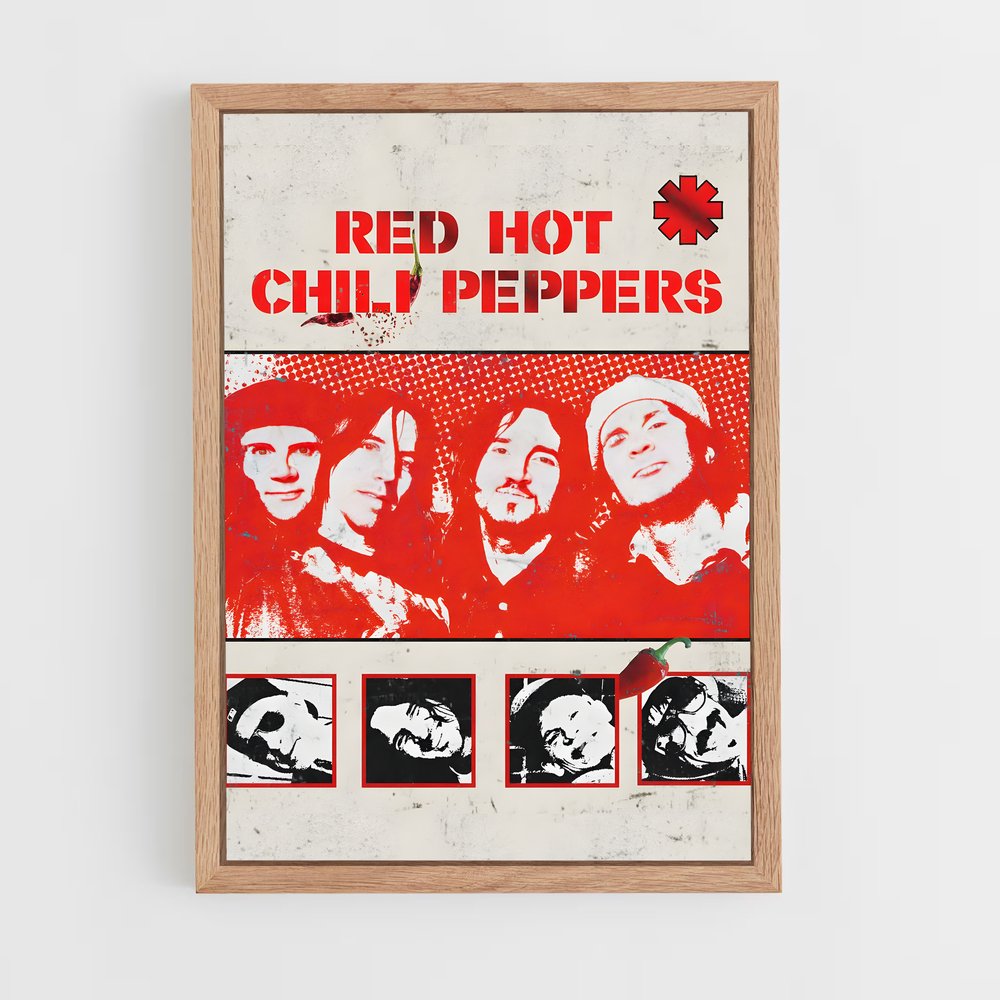 red-hot-chili-pepper-3 cadre Bois clair