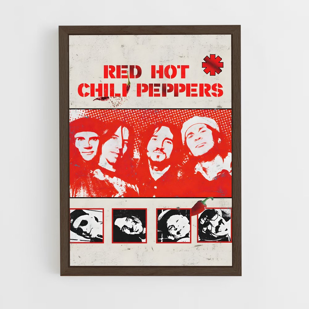 red-hot-chili-pepper-3 cadre Bois foncé