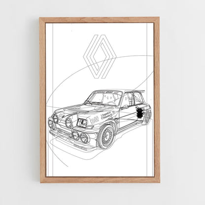renault-12 cadre Bois clair