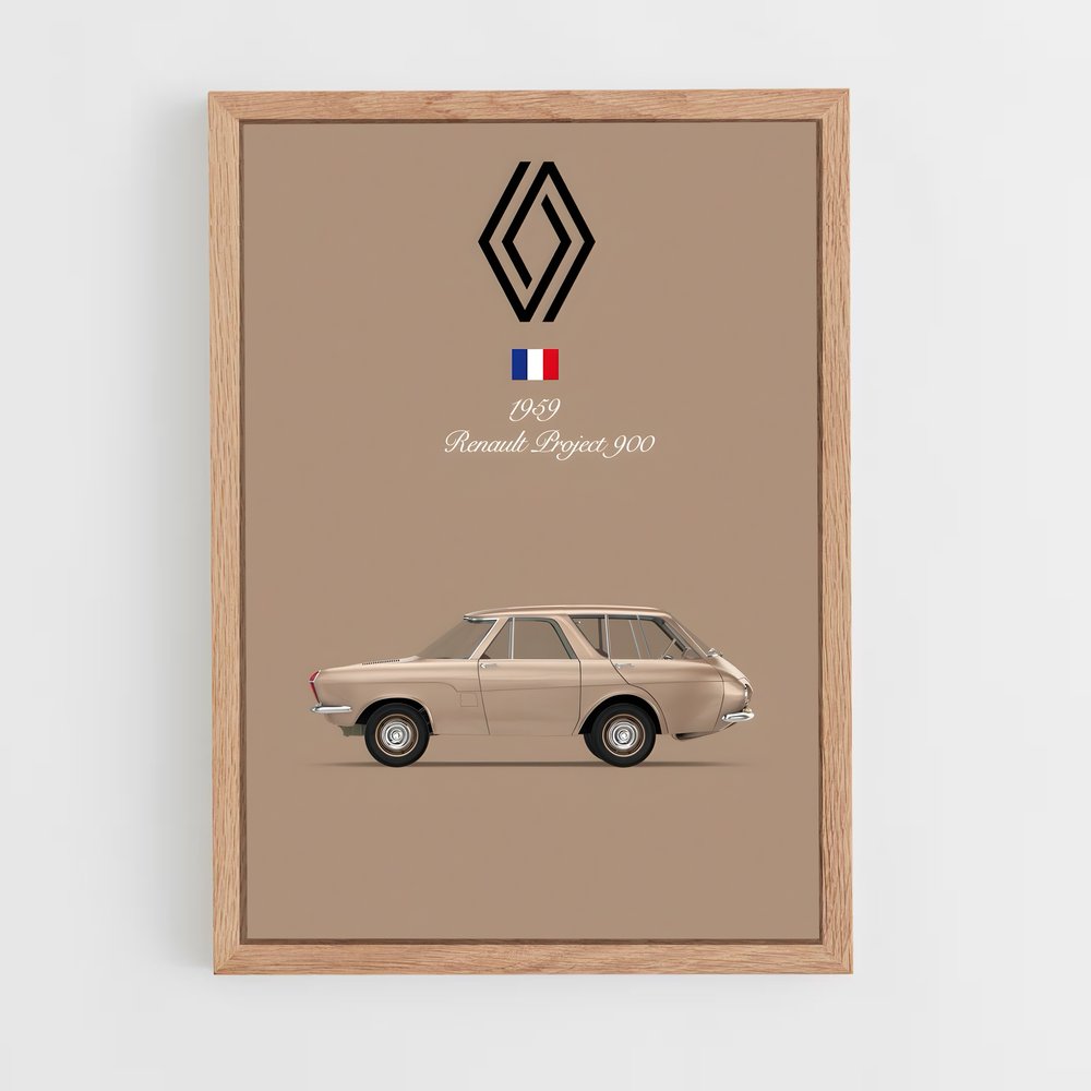renault-4 cadre Bois clair