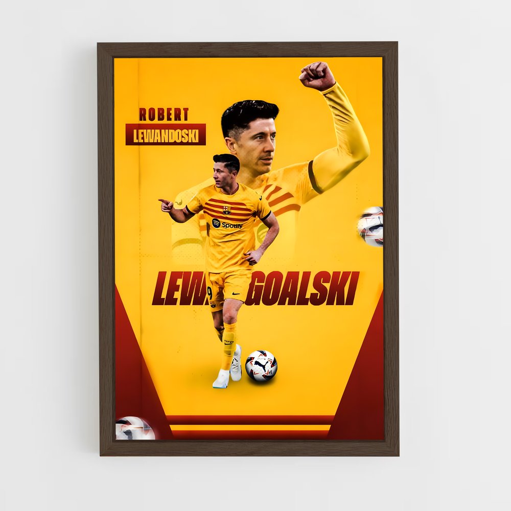 robert-lewandowski-15 cadre Bois foncé