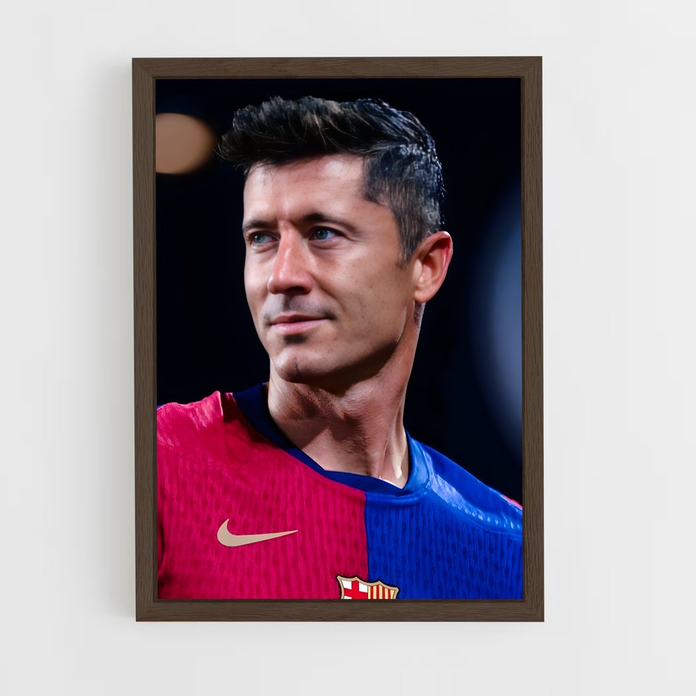 robert-lewandowski-9 cadre Bois foncé