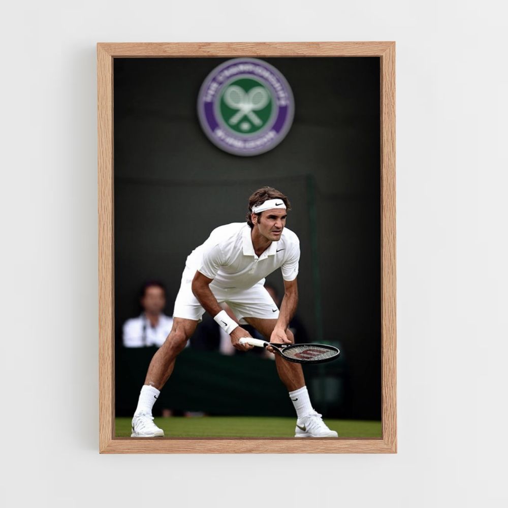 Poster Rodger Federer Blanc