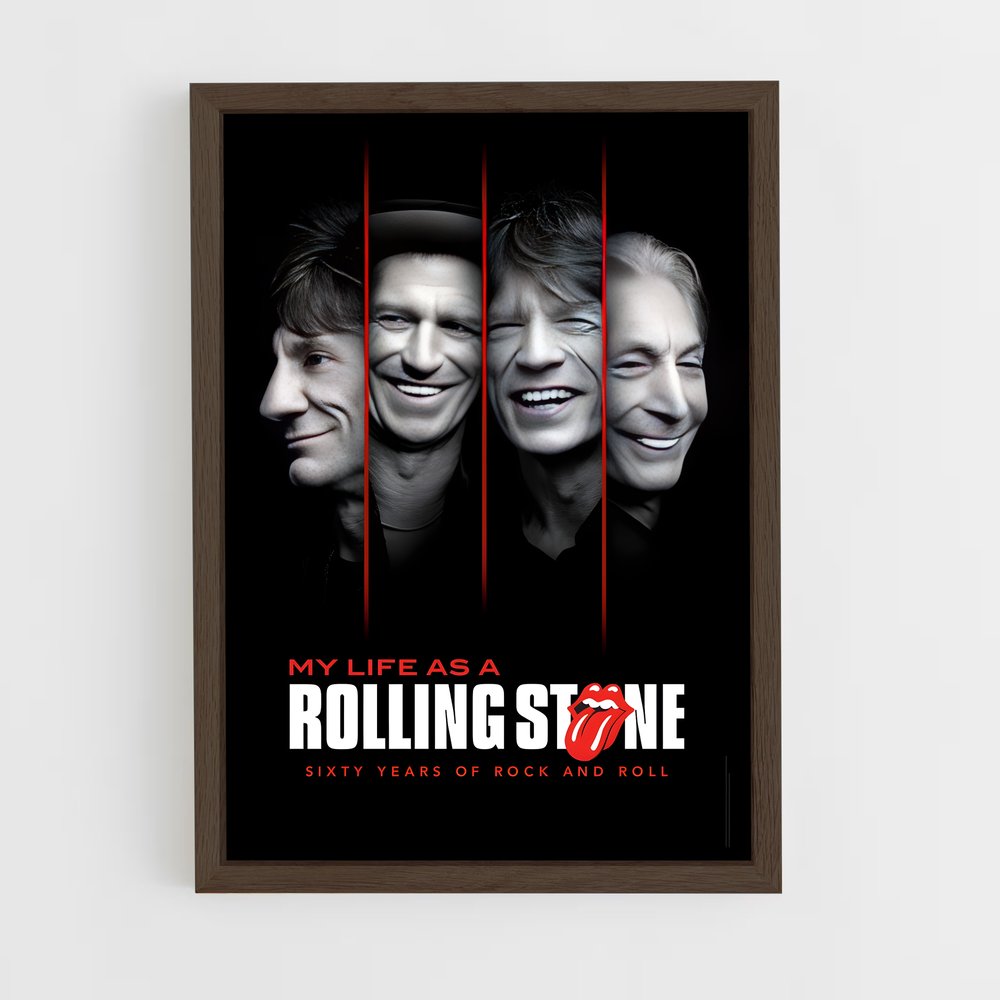 rolling-stones-7 cadre Bois foncé