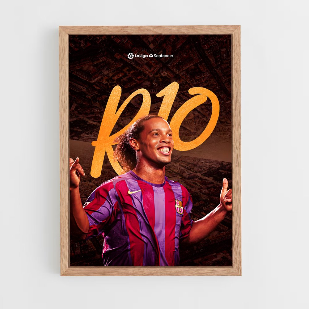 ronaldinho-1 cadre Bois clair