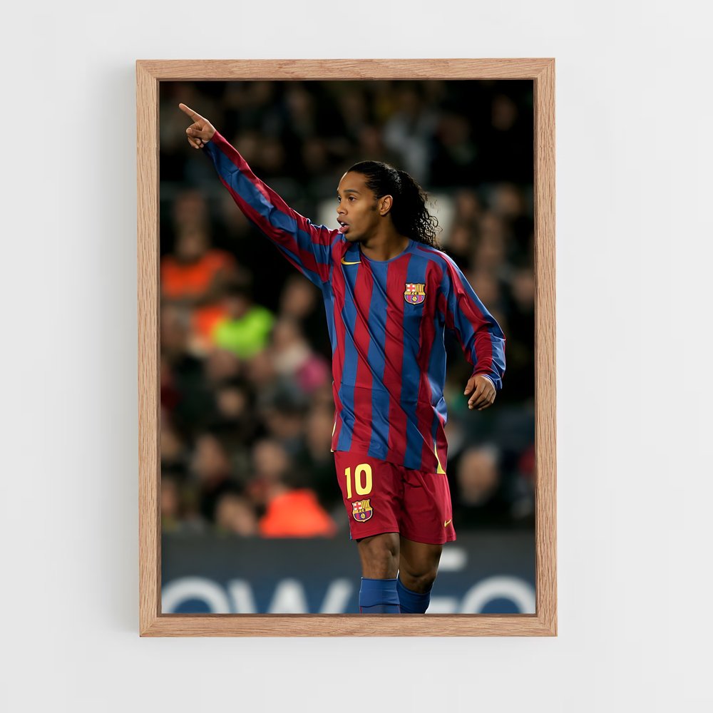 ronaldinho-3 cadre Bois clair