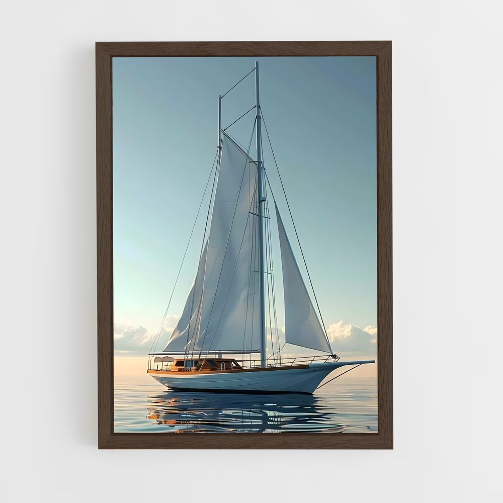 sailboat-1 cadre Bois foncé