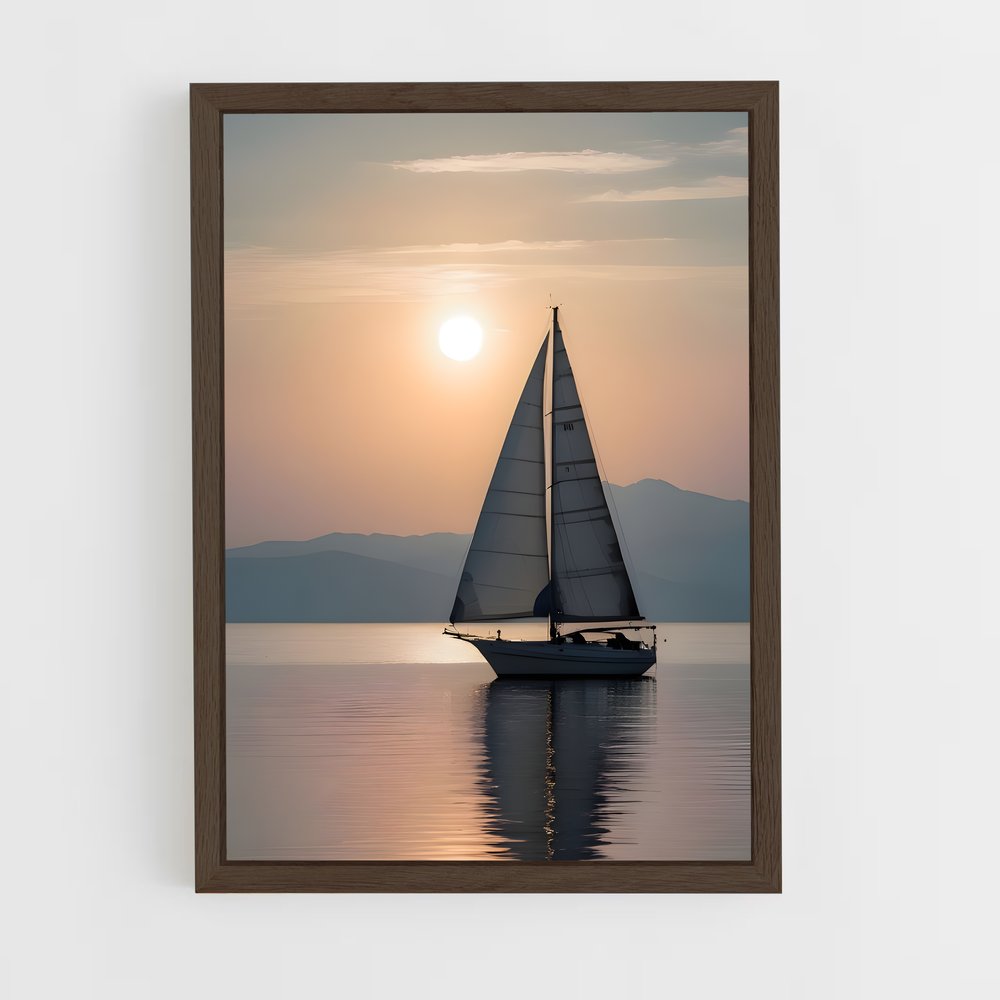 sailboat-5 cadre Bois foncé
