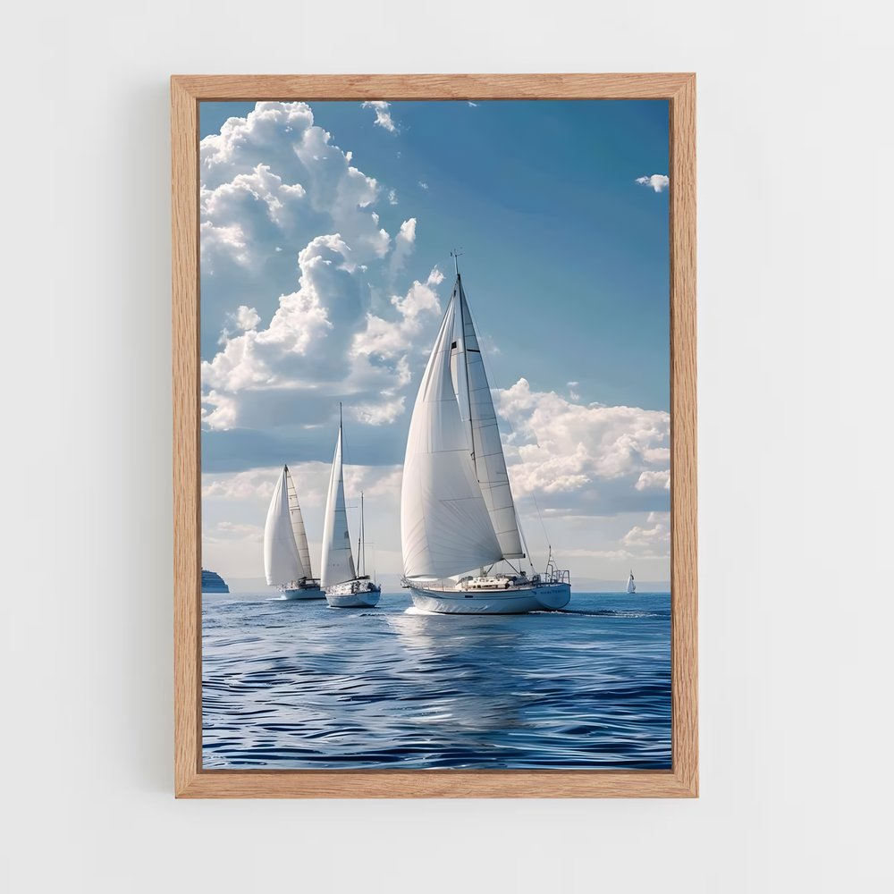 sailboat-8 cadre Bois clair