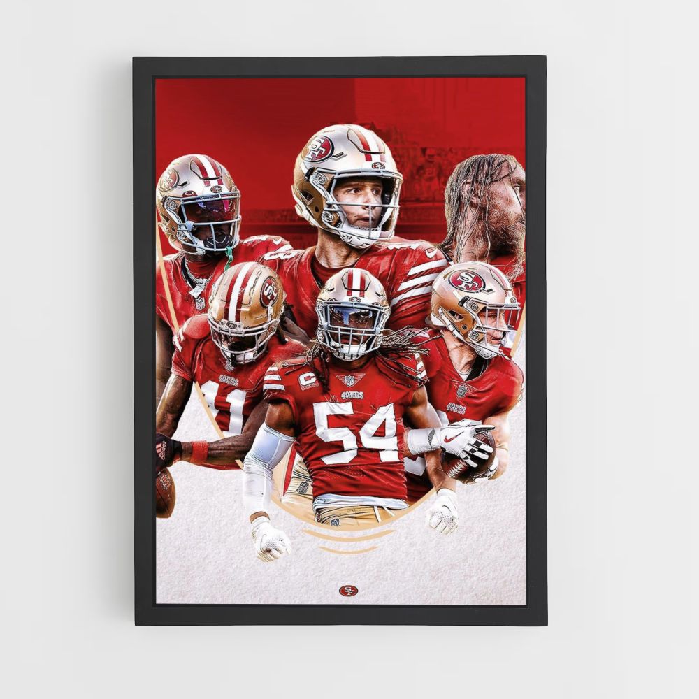 Poster San Francisco 49ers Rouge