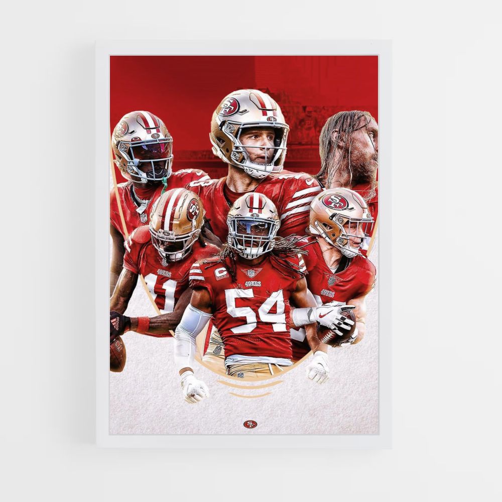 Poster San Francisco 49ers Rouge