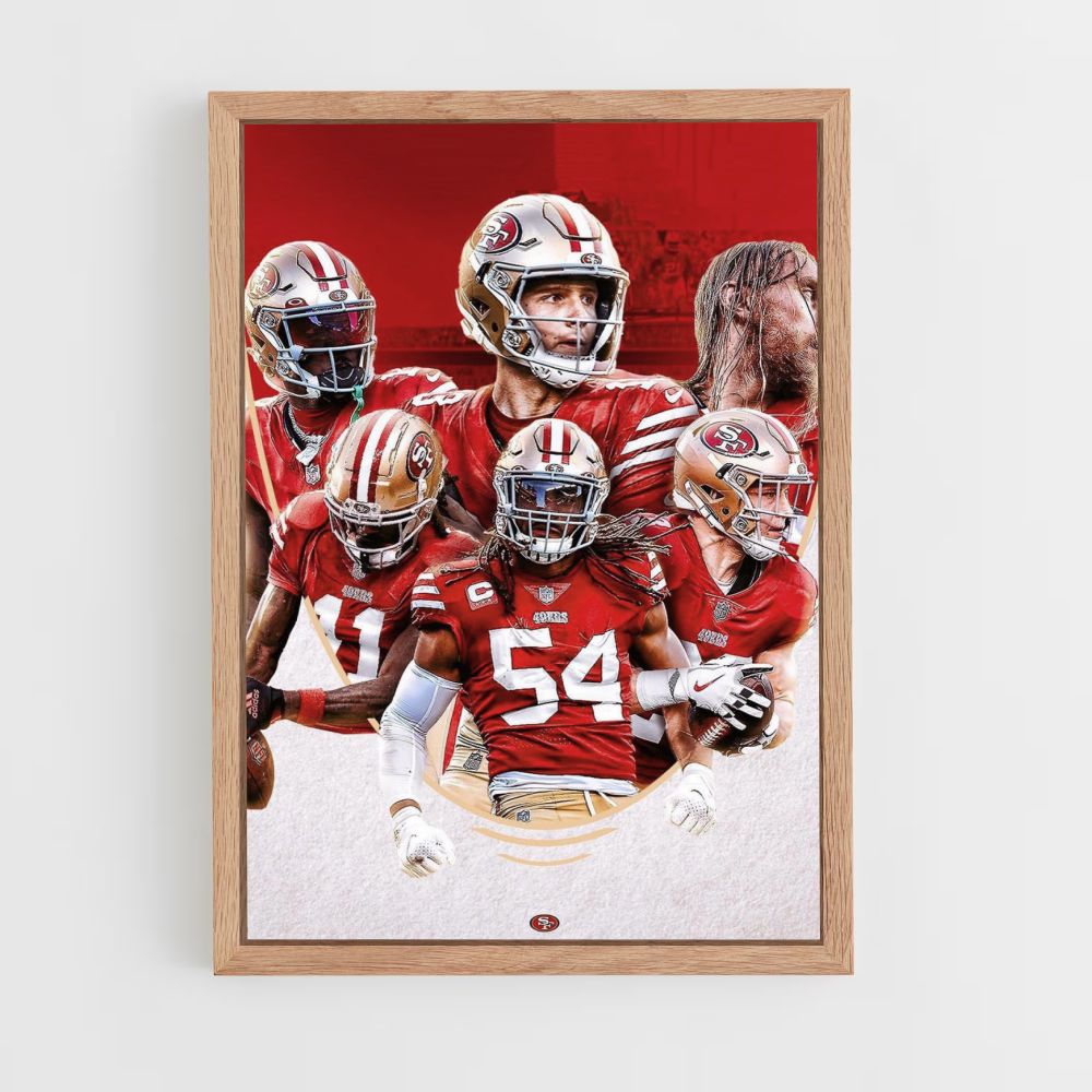 Poster San Francisco 49ers Rouge