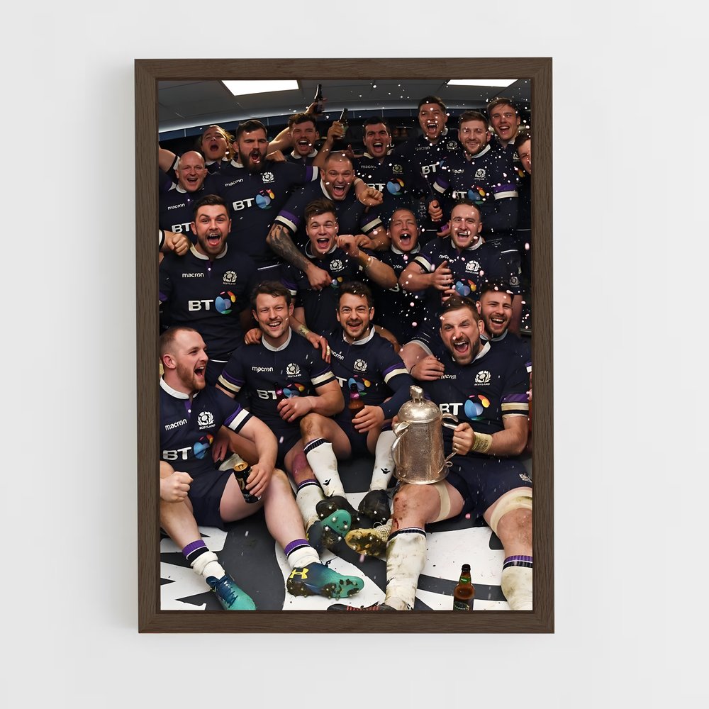 scotland-rugby-9 cadre Bois foncé