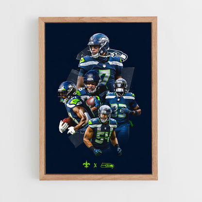 seahawks-20 cadre Bois clair