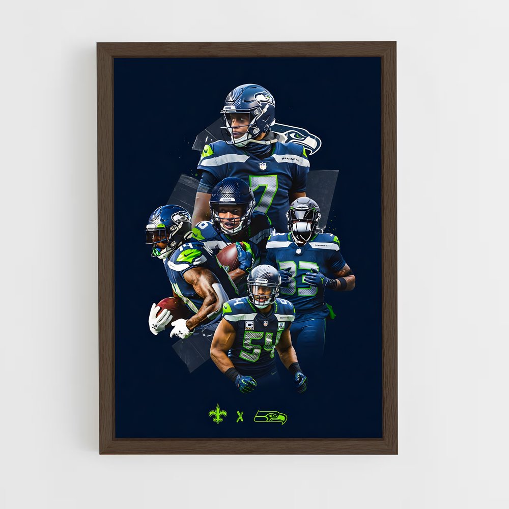 seahawks-20 cadre Bois foncé