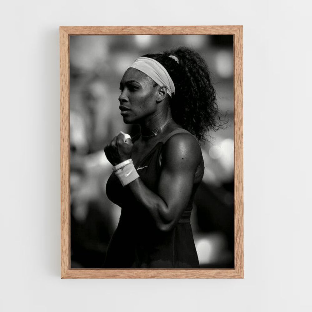 Poster Serena Williams Noir et Blanc