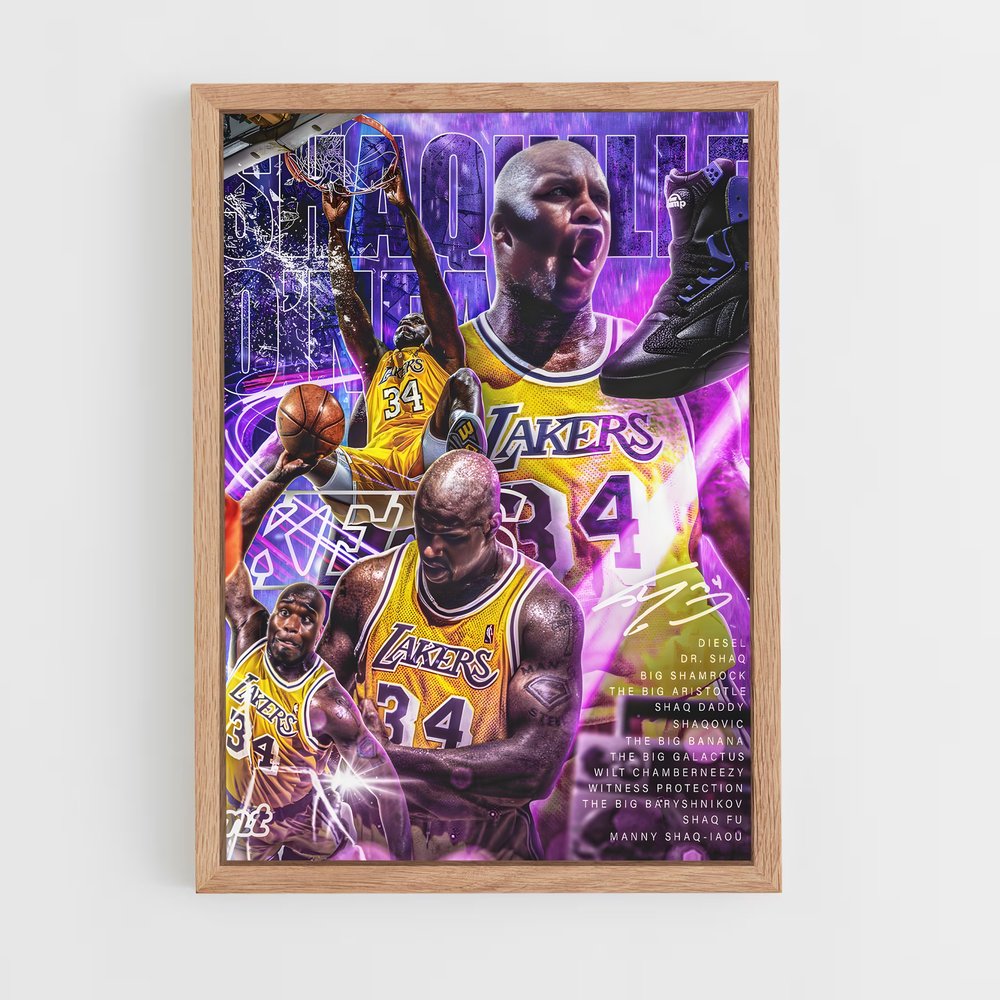 shaquille-oneal-15 cadre Bois clair