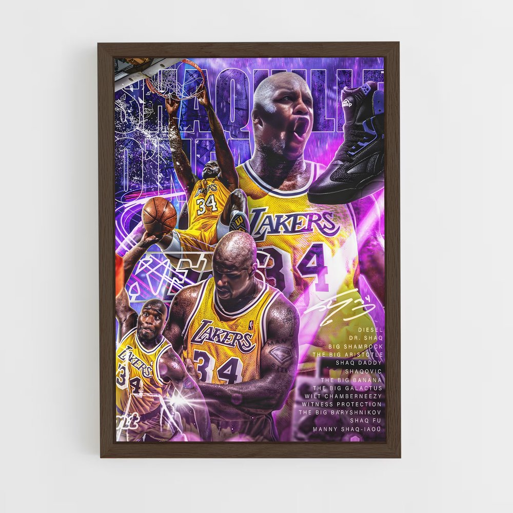 shaquille-oneal-15 cadre Bois foncé