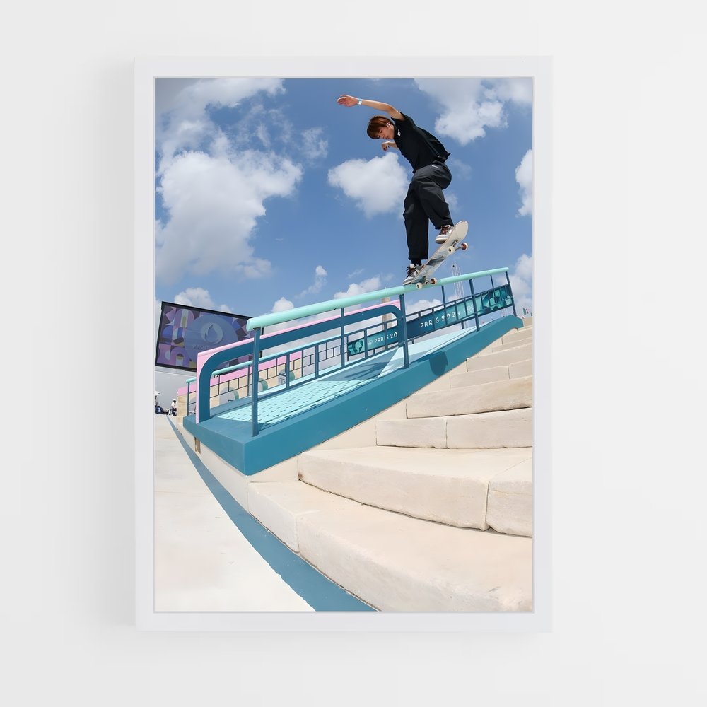 skateboard-28 cadre Blanc
