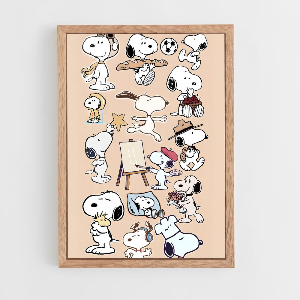 snoopy-1 cadre Bois clair