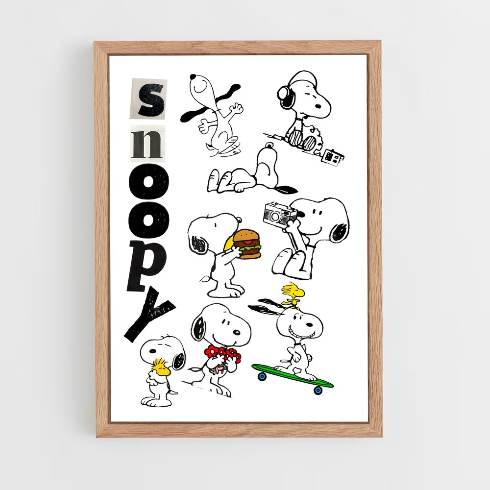 snoopy-14 cadre Bois clair