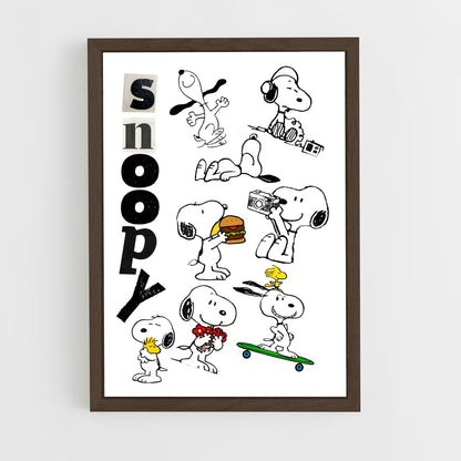 snoopy-14 cadre Bois foncé