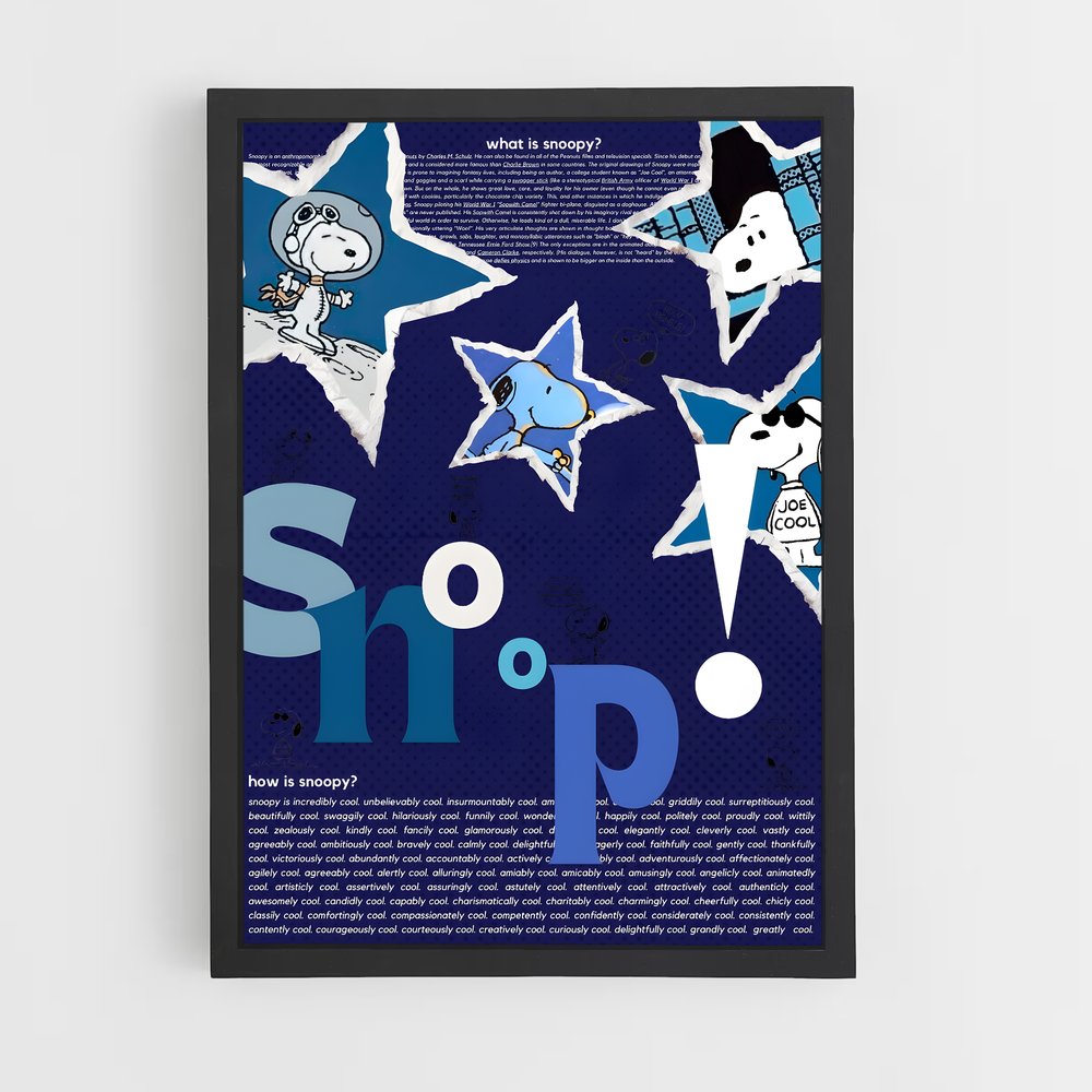snoopy-9 cadre Noir