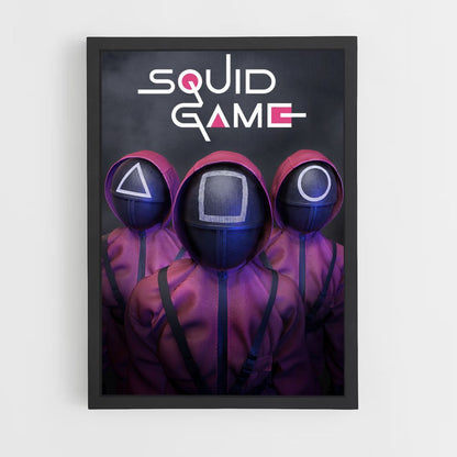 Poster Squid Game Triange Carré Rond