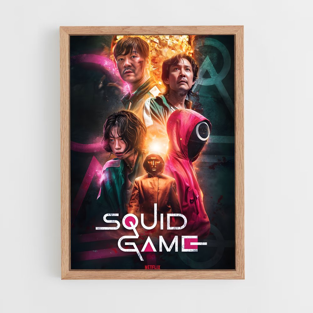 squid-game-5 cadre Bois clair