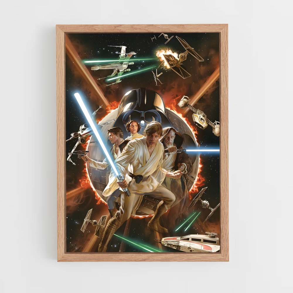 star-wars-18 cadre Bois clair