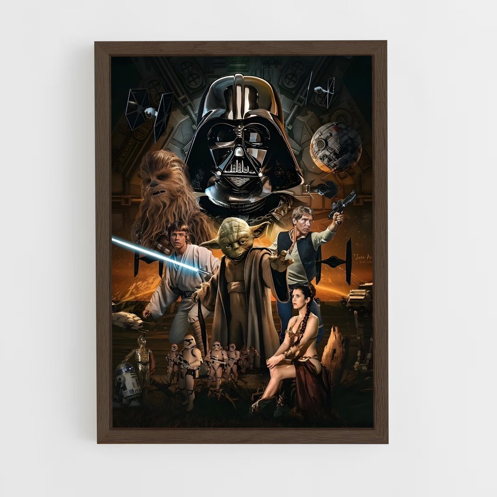 star-wars-23 cadre Bois foncé