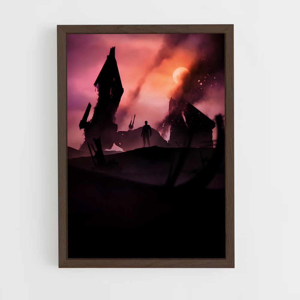 star-wars-33 cadre Bois foncé