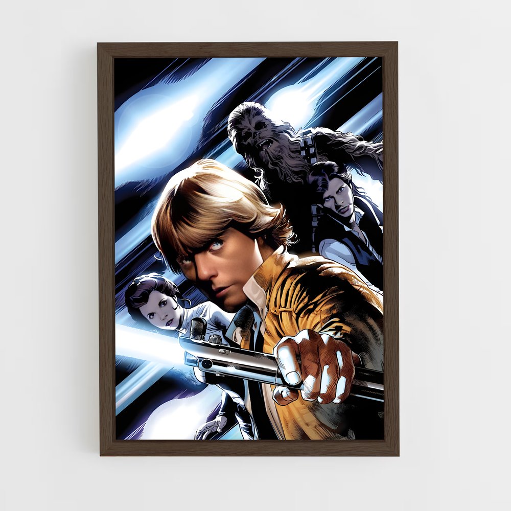 star-wars-35 cadre Bois foncé