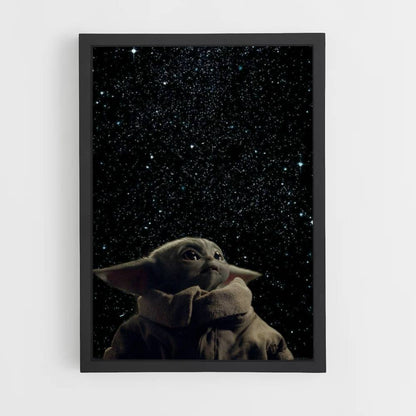 Poster Bébé Yoda Espace