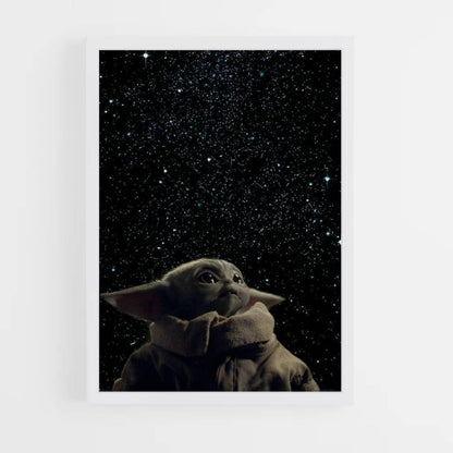 Poster Bébé Yoda Espace