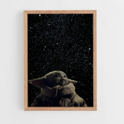 Poster Bébé Yoda Espace