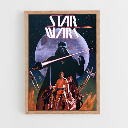 star-wars-5 cadre Bois clair