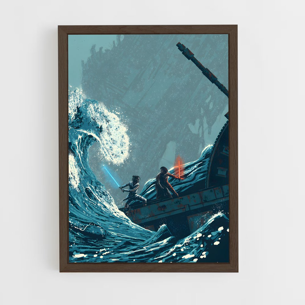 star-wars-7 cadre Bois foncé