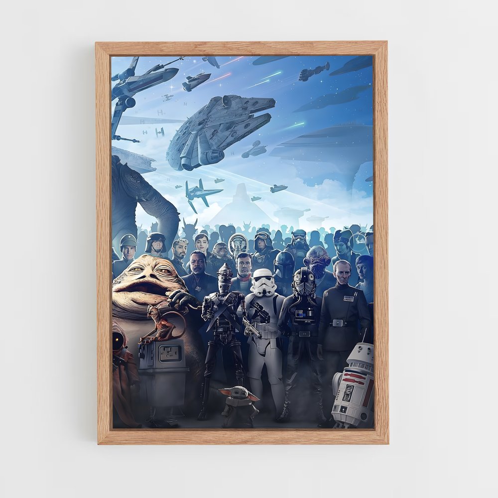 star-wars-8 cadre Bois clair