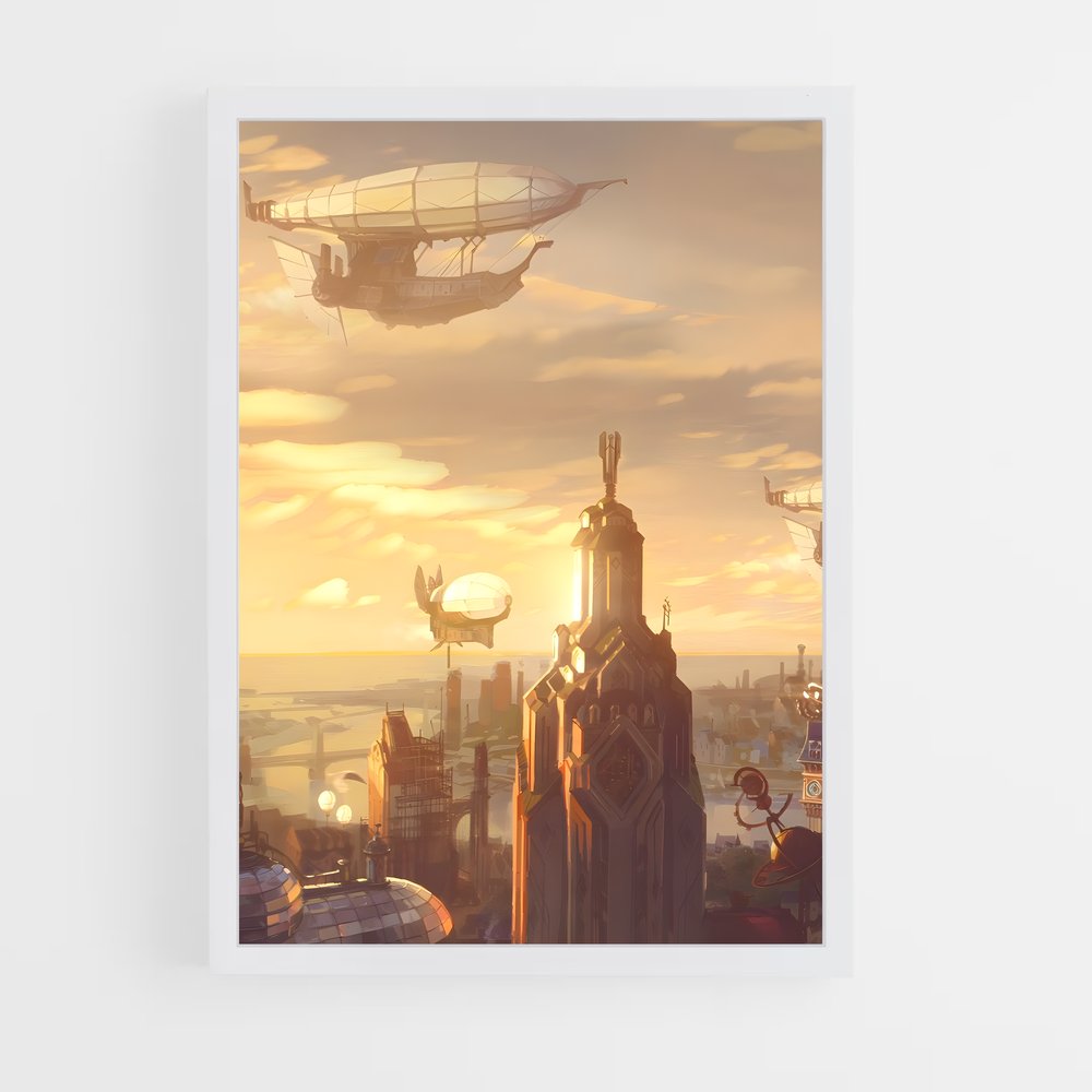 steampunk-3 cadre Blanc