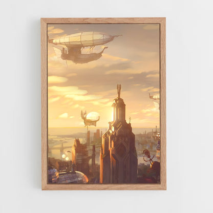 steampunk-3 cadre Bois clair