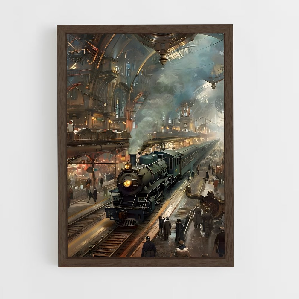 steampunk-4 cadre Bois foncé