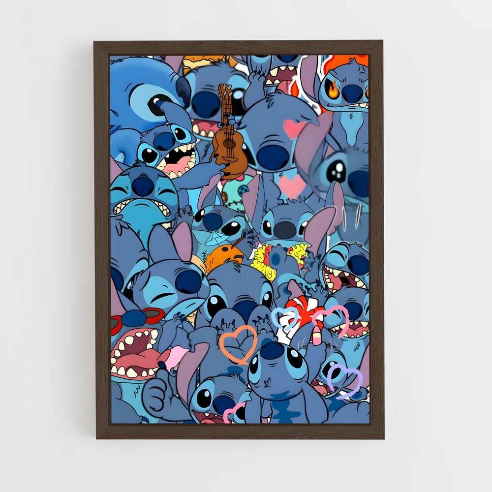 stitch-2 cadre Bois foncé