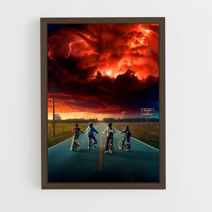 stranger-things-4 cadre Bois foncé