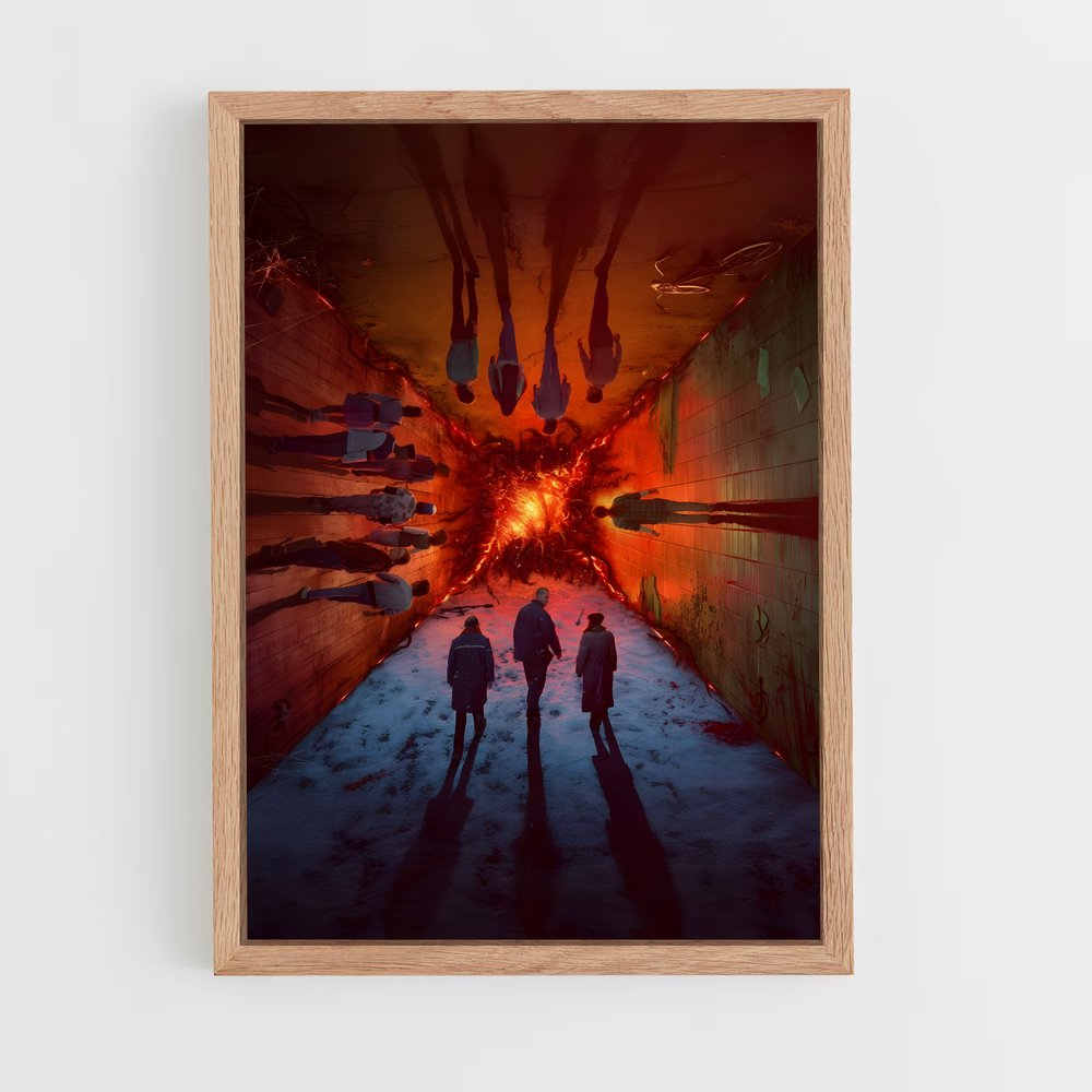 stranger-things-6 cadre Bois clair