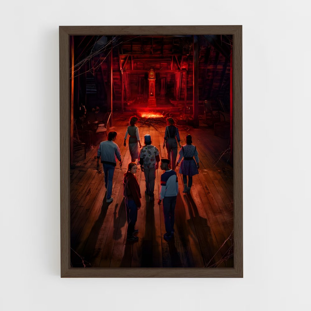 stranger-things-7 cadre Bois foncé