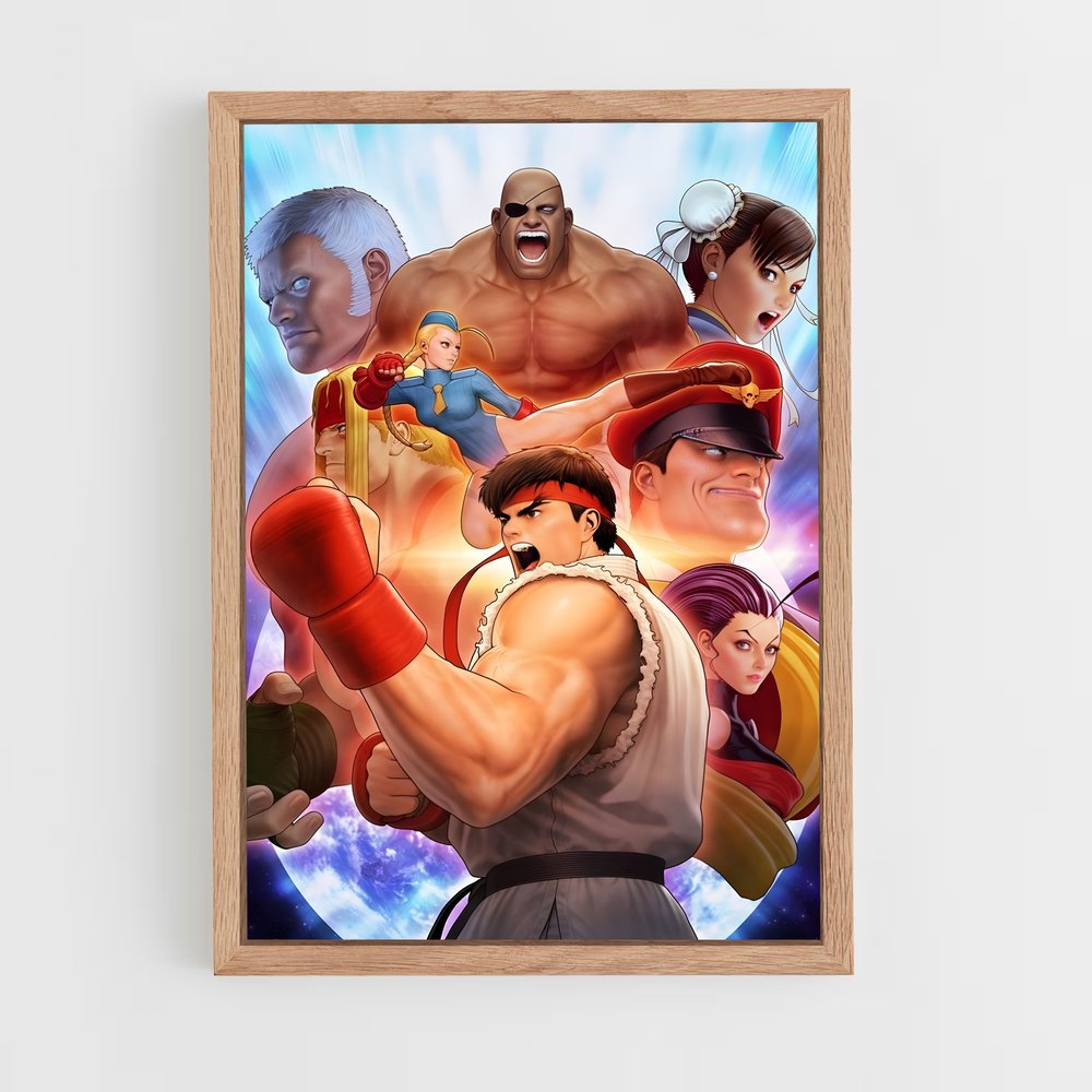 street-fighter-1 cadre Bois clair