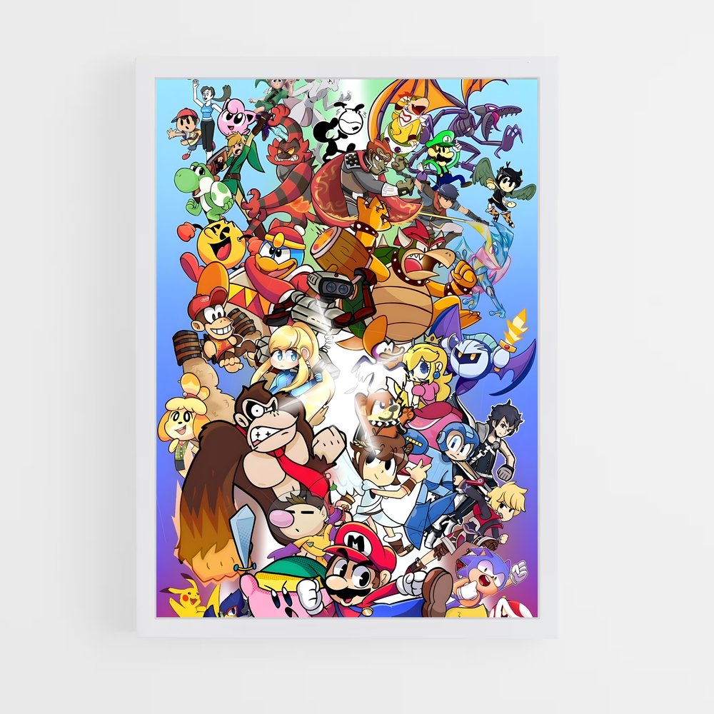 super-smash-bros-11 cadre Blanc