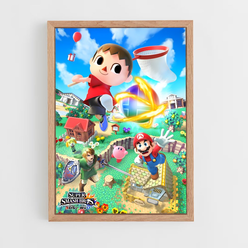 super-smash-bros-6 cadre Bois clair